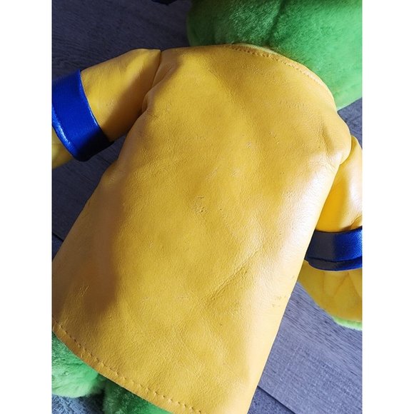 Plush Green Frog Yellow Raincoat Stuffed Animal PEEK-A-BOO Toys Spring - Picture 6 of 8
